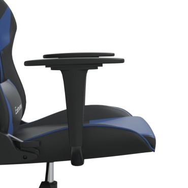 vidaXL Καρέκλα Gaming Μασάζ Μαύρο/Μπλε από Συνθετικό Δέρμα 67x58x(118-128)cm 1 τεμ.