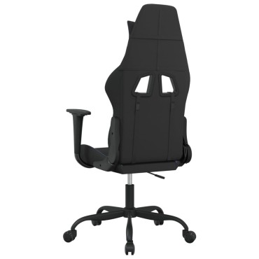 vidaXL Καρέκλα Μασάζ Gaming Μαύρη και Μπλε Υφασμάτινη 65x62,5x(120-130)cm 1 τεμ.