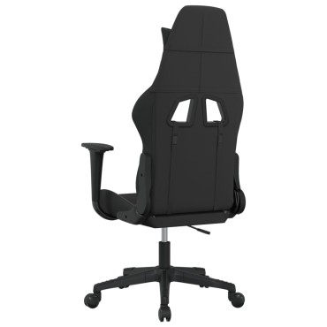 vidaXL Καρέκλα Μασάζ Gaming Μαύρο και Ανοιχτό Γκρι Υφασμάτινη 65x58x(118-128)cm 1 τεμ.