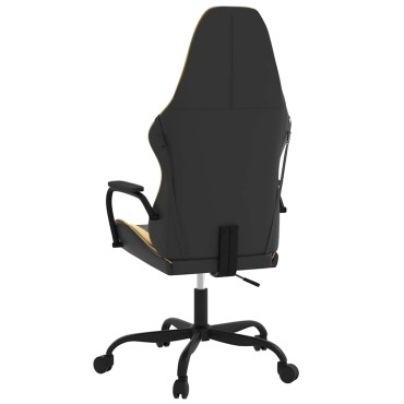 vidaXL Καρέκλα Gaming Μασάζ Μαύρο/Χρυσό από Συνθετικό Δέρμα 54x61,5x(118,5-128)cm 1 τεμ.
