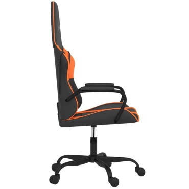 vidaXL Καρέκλα Gaming Μασάζ Μαύρο/πορτοκαλί από Συνθετικό Δέρμα 54x61,5x(118,5-128)cm 1 τεμ.