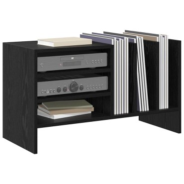 vidaXL Ντουλάπι δίσκων βινυλίου Μαύρη Οξυά 78,5x35x45 εκ 1 τεμ.