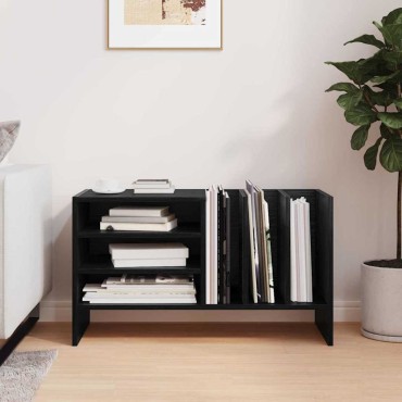vidaXL Ντουλάπι δίσκων βινυλίου Μαύρη Οξυά 78,5x35x45 εκ 1 τεμ.