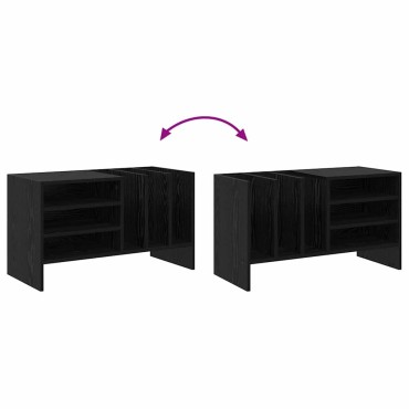 vidaXL Ντουλάπι δίσκων βινυλίου Μαύρη Οξυά 78,5x35x45 εκ 1 τεμ.