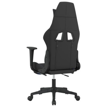 vidaXL Καρέκλα Gaming Μαύρη/Μπλε Ύφασμα με Υποπόδιο 64x60x(117-127)cm 1 τεμ.