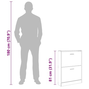 vidaXL Παπουτσοθήκη Λευκή 59x17x81cm από Τεχνητό Ξύλο