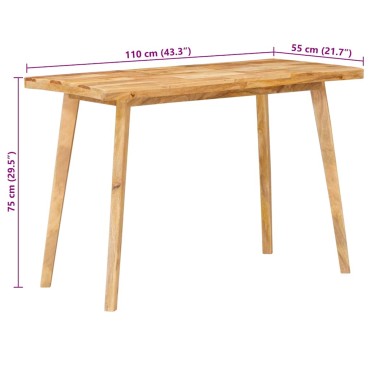 vidaXL Τραπέζι φαγητού Φυσικό 100x55x75cm Στερεό ξύλο μάνγκο 1 τεμ.