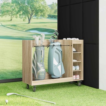 vidaXL Ντουλάπι Γκολφ με τροχούς Δρύς Sonoma 120 x 45 x 98 εκ