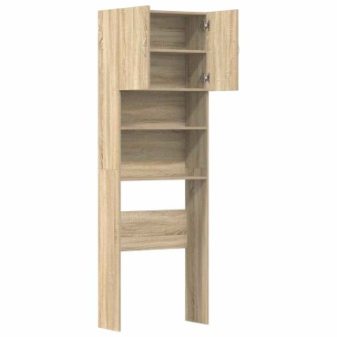 vidaXL Ντουλάπι Πλυντηρίου Χρώμα Sonoma Δρυς 64x24x190 εκ Επεξ. Ξύλο