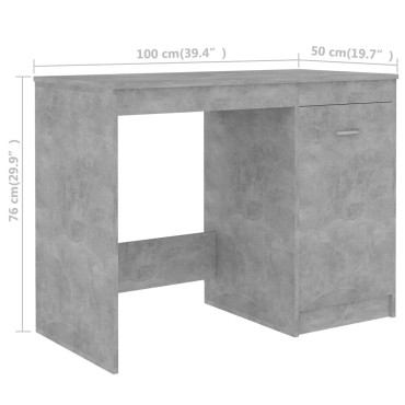vidaXL Γραφείο Γκρι Σκυροδέματος 140x50x76cm από Επεξ. Ξύλο 1 τεμ.