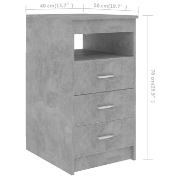 vidaXL Γραφείο Γκρι Σκυροδέματος 140x50x76cm από Επεξ. Ξύλο 1 τεμ.