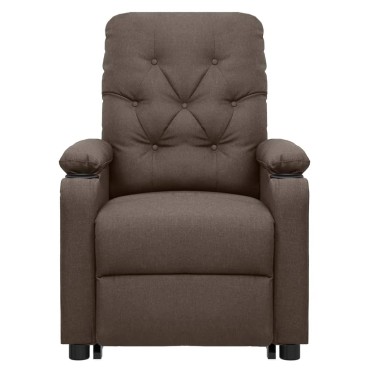 vidaXL Πολυθρόνα Μασάζ με Ανύψωση Καφέ Υφασμάτινη