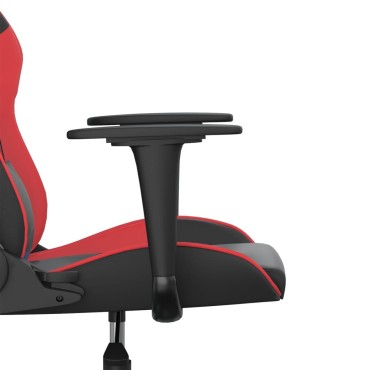 vidaXL Καρέκλα Gaming Μασάζ Μαύρο/Κόκκινο από Συνθετικό Δέρμα 66x56x(120,5-131)cm 1 τεμ.