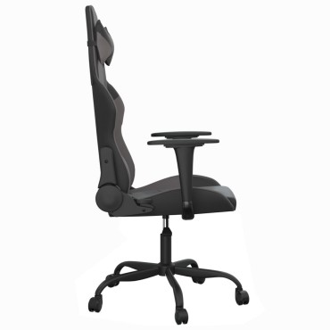 vidaXL Καρέκλα Gaming Μαύρο/Γκρι από Συνθετικό Δέρμα 66x56x(120,5-131)cm 1 τεμ.