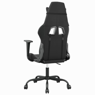 vidaXL Καρέκλα Gaming Μαύρο/Γκρι από Συνθετικό Δέρμα 66x56x(120,5-131)cm 1 τεμ.