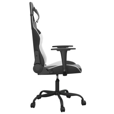 vidaXL Καρέκλα Gaming Μαύρο/Λευκό από Συνθετικό Δέρμα 66x56x(120,5-131)cm 1 τεμ.