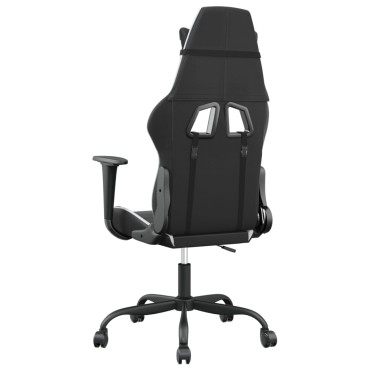 vidaXL Καρέκλα Gaming Μαύρο/Λευκό από Συνθετικό Δέρμα 66x56x(120,5-131)cm 1 τεμ.