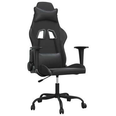 vidaXL Καρέκλα Gaming Μαύρη από Συνθετικό Δέρμα 66x56x(120,5-131)cm 1 τεμ.