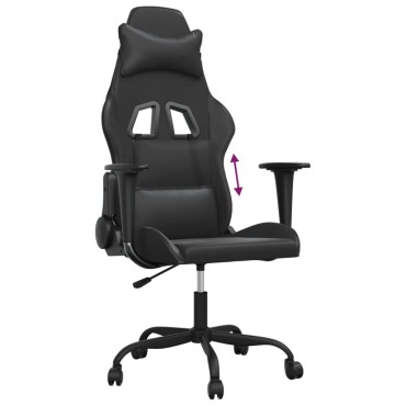 vidaXL Καρέκλα Gaming Μαύρη από Συνθετικό Δέρμα 66x56x(120,5-131)cm 1 τεμ.