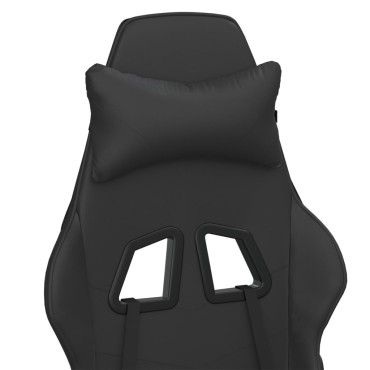 vidaXL Καρέκλα Gaming Μαύρη από Συνθετικό Δέρμα 66x56x(120,5-131)cm 1 τεμ.