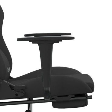 vidaXL Καρέκλα Gaming Μαύρη Ύφασμα με Υποπόδιο 66x58x(120-130)cm 1 τεμ.