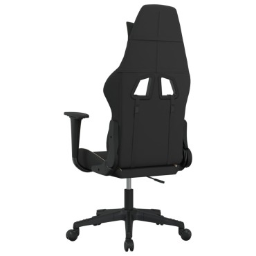 vidaXL Καρέκλα Gaming Μαύρη και Κρεμ Υφασμάτινη 65x58x(118-128)cm 1 τεμ.