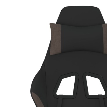 vidaXL Καρέκλα Gaming Μαύρη και Taupe Υφασμάτινη 65x58x(118-128)cm 1 τεμ.