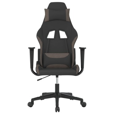 vidaXL Καρέκλα Gaming Μαύρη και Taupe Υφασμάτινη 65x58x(118-128)cm 1 τεμ.
