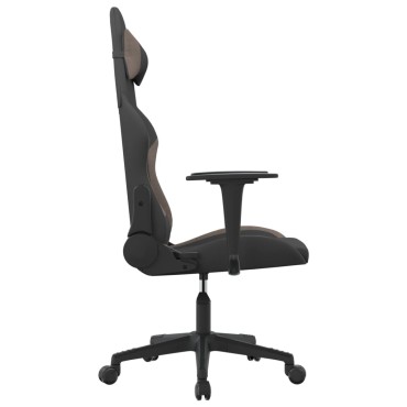 vidaXL Καρέκλα Gaming Μαύρη και Taupe Υφασμάτινη 65x58x(118-128)cm 1 τεμ.