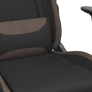 vidaXL Καρέκλα Gaming Μαύρη και Taupe Υφασμάτινη 65x58x(118-128)cm 1 τεμ.