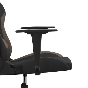 vidaXL Καρέκλα Gaming Μαύρη και Taupe Υφασμάτινη 65x58x(118-128)cm 1 τεμ.