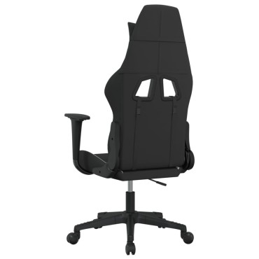 vidaXL Καρέκλα Gaming Μαύρη και Λευκό Υφασμάτινη 65x58x(118-128)cm 1 τεμ.
