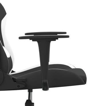 vidaXL Καρέκλα Gaming Μαύρη και Λευκό Υφασμάτινη 65x58x(118-128)cm 1 τεμ.