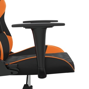 vidaXL Καρέκλα Gaming Μαύρο/Πορτοκαλί Συνθετικό Δέρμα 64x60x(117-127)cm 1 τεμ.