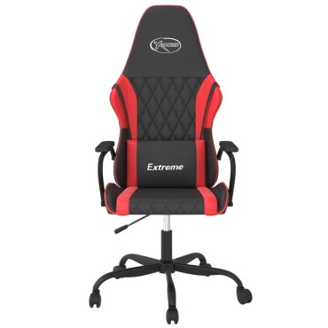 vidaXL Καρέκλα Gaming Μασάζ Μαύρο/Κόκκινο από Συνθετικό Δέρμα 54x61,5x(118,5-128)cm 1 τεμ.