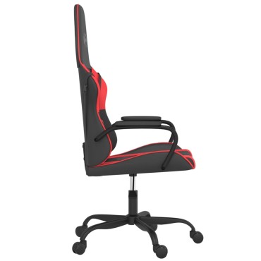 vidaXL Καρέκλα Gaming Μασάζ Μαύρο/Κόκκινο από Συνθετικό Δέρμα 54x61,5x(118,5-128)cm 1 τεμ.