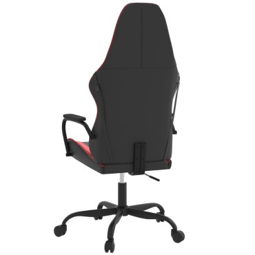 vidaXL Καρέκλα Gaming Μασάζ Μαύρο/Κόκκινο από Συνθετικό Δέρμα 54x61,5x(118,5-128)cm 1 τεμ.