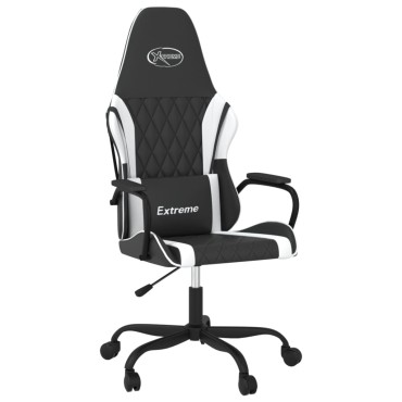 vidaXL Καρέκλα Gaming Μαύρο/Λευκό από Συνθετικό Δέρμα 54x61,5x(118,5-128)cm 1 τεμ.