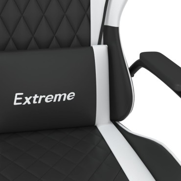 vidaXL Καρέκλα Gaming Μαύρο/Λευκό από Συνθετικό Δέρμα 54x61,5x(118,5-128)cm 1 τεμ.