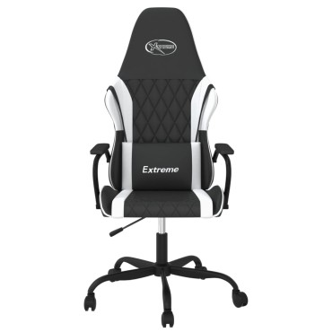 vidaXL Καρέκλα Gaming Μαύρο/Λευκό από Συνθετικό Δέρμα 54x61,5x(118,5-128)cm 1 τεμ.