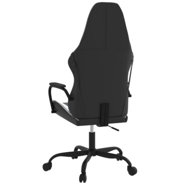 vidaXL Καρέκλα Gaming Μαύρο/Λευκό από Συνθετικό Δέρμα 54x61,5x(118,5-128)cm 1 τεμ.