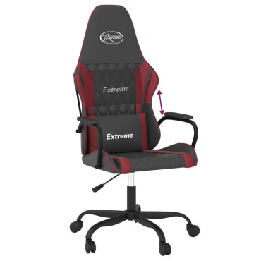 vidaXL Καρέκλα Gaming Μαύρο/Μπορντό από Συνθετικό Δέρμα 54x61,5x(118,5-128)cm 1 τεμ.