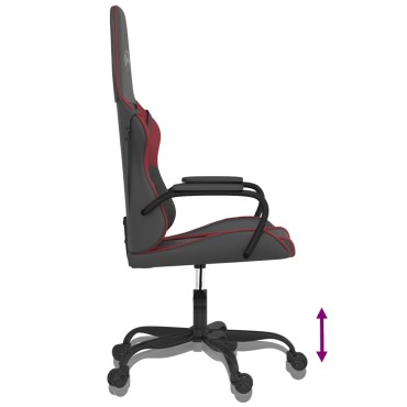 vidaXL Καρέκλα Gaming Μαύρο/Μπορντό από Συνθετικό Δέρμα 54x61,5x(118,5-128)cm 1 τεμ.