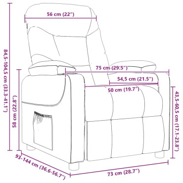 vidaXL Πολυθρόνα Μασάζ Καφέ Υφασμάτινη