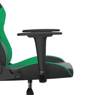 vidaXL Καρέκλα Gaming Μασάζ Μαύρο/Πράσινο από Συνθετικό Δέρμα 66,5x61x(118-127,5)cm 1 τεμ.