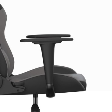 vidaXL Καρέκλα Gaming Μασάζ Μαύρο/Γκρι από Συνθετικό Δέρμα 66,5x61x(118-127,5)cm 1 τεμ.