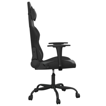 vidaXL Καρέκλα Gaming Μασάζ Μαύρη από Συνθετικό Δέρμα 66,5x61x(118-127,5)cm 1 τεμ.