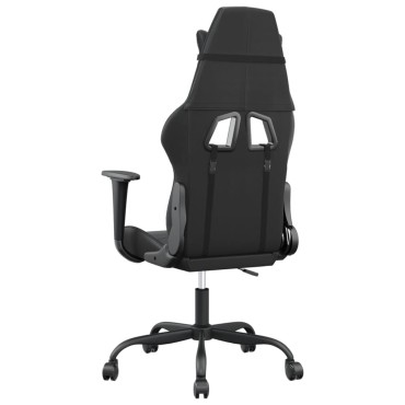 vidaXL Καρέκλα Gaming Μασάζ Μαύρη από Συνθετικό Δέρμα 66,5x61x(118-127,5)cm 1 τεμ.