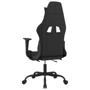 vidaXL Καρέκλα Μασάζ Gaming Μαύρη Ύφασμα με Υποπόδιο 66x58x(120-130)cm 1 τεμ.