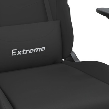 vidaXL Καρέκλα Μασάζ Gaming Μαύρη Ύφασμα με Υποπόδιο 66x58x(120-130)cm 1 τεμ.